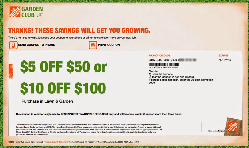 home depot deals and coupons
